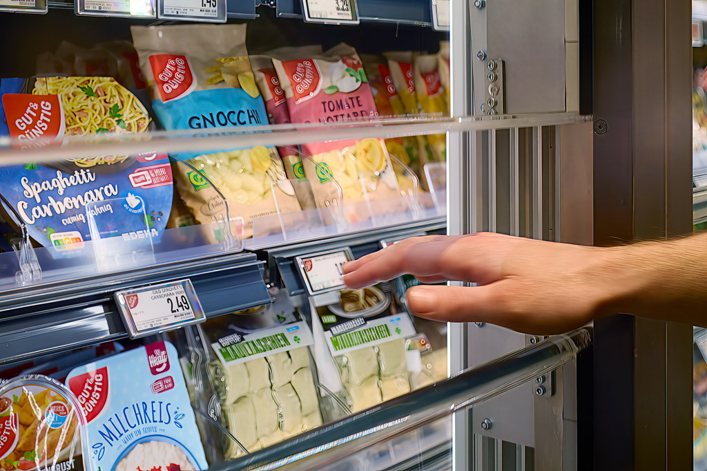 PAN-DUR COOLLIFT - Glastür mit vertikaler Öffnungstechnik für Gewerbekühlmöbel